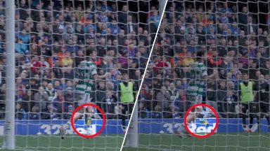 Glass bottle thrown at Celtic player during Old Firm at Ibrox as missiles prompt police complaint
