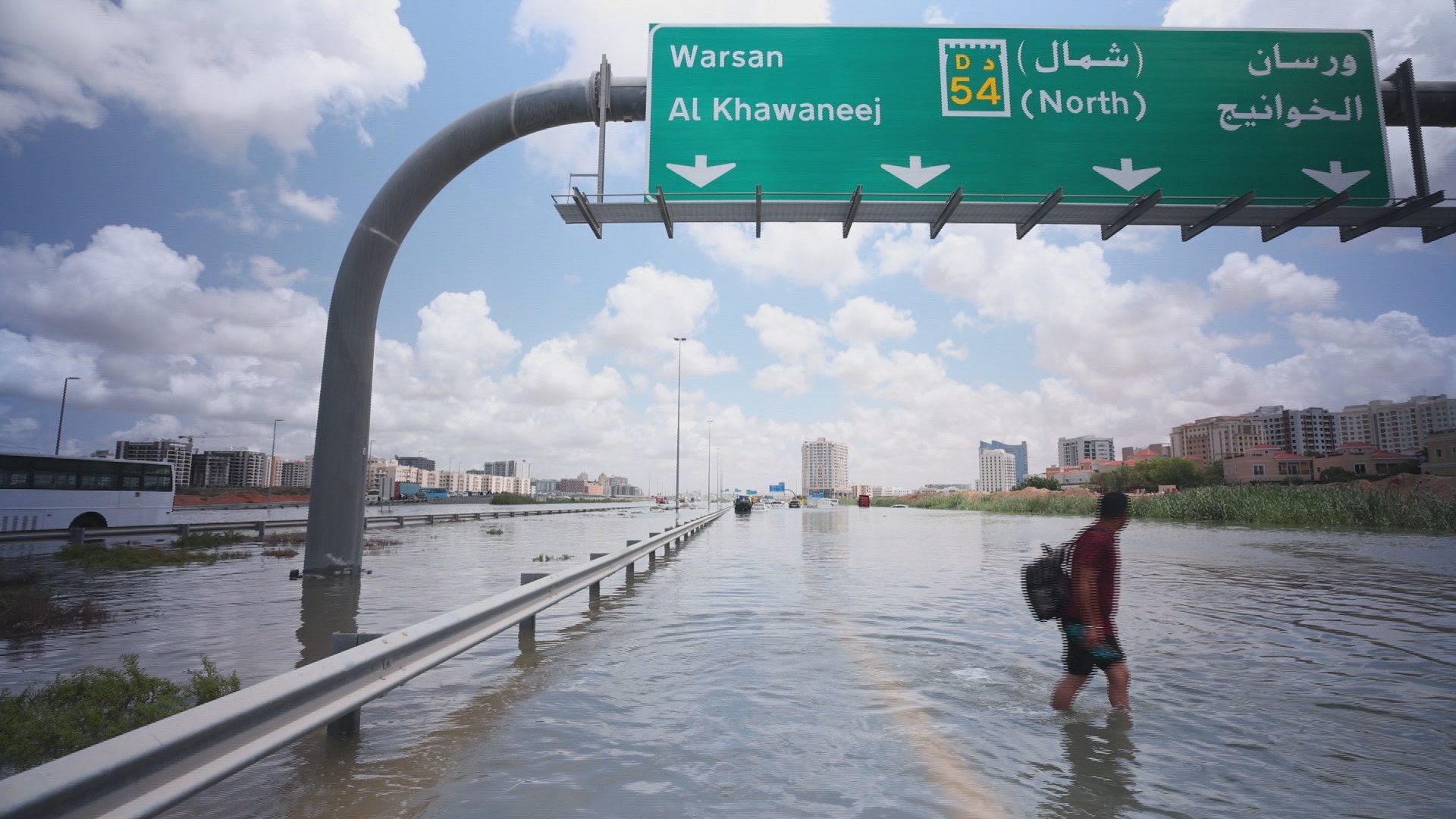 The rain prompted widespread flooding in Dubai.