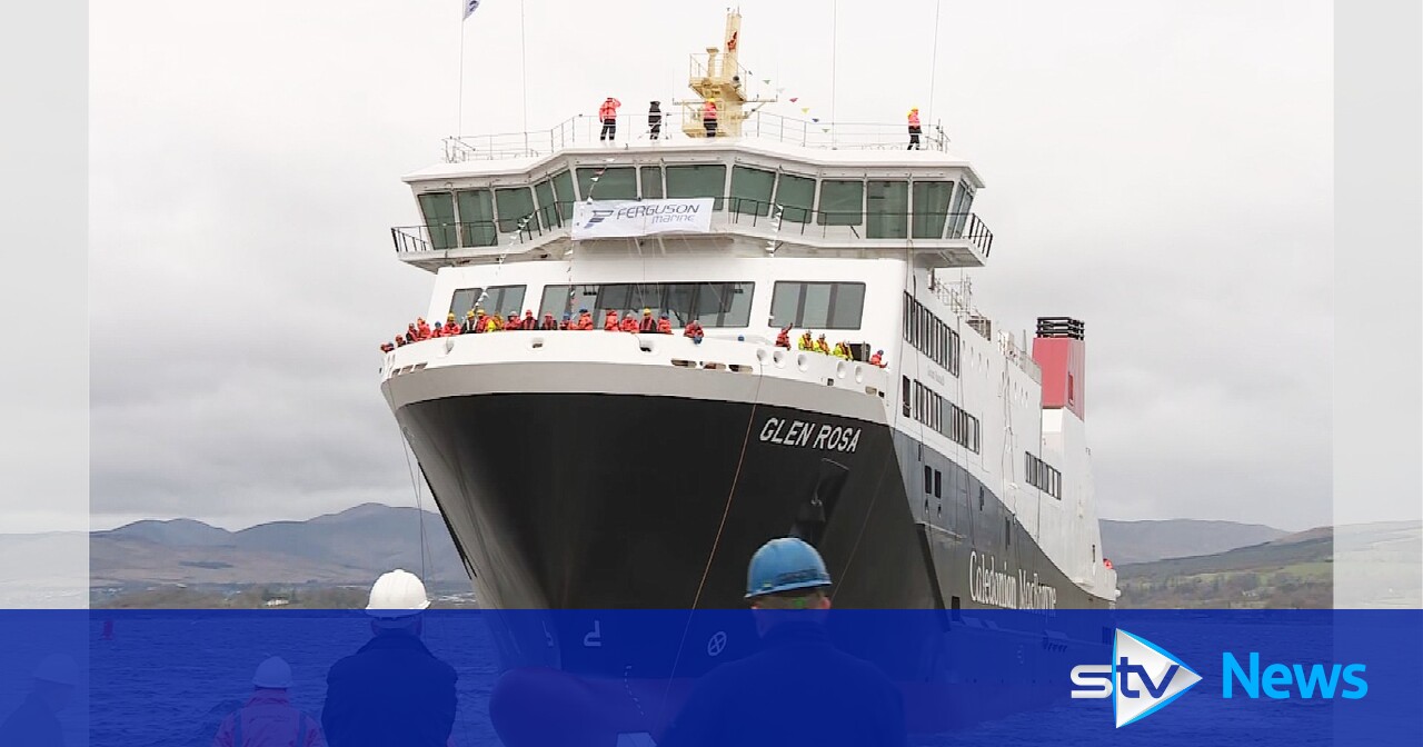 Late and over-budget CalMac ferry Glen Rosa set for launch | STV News