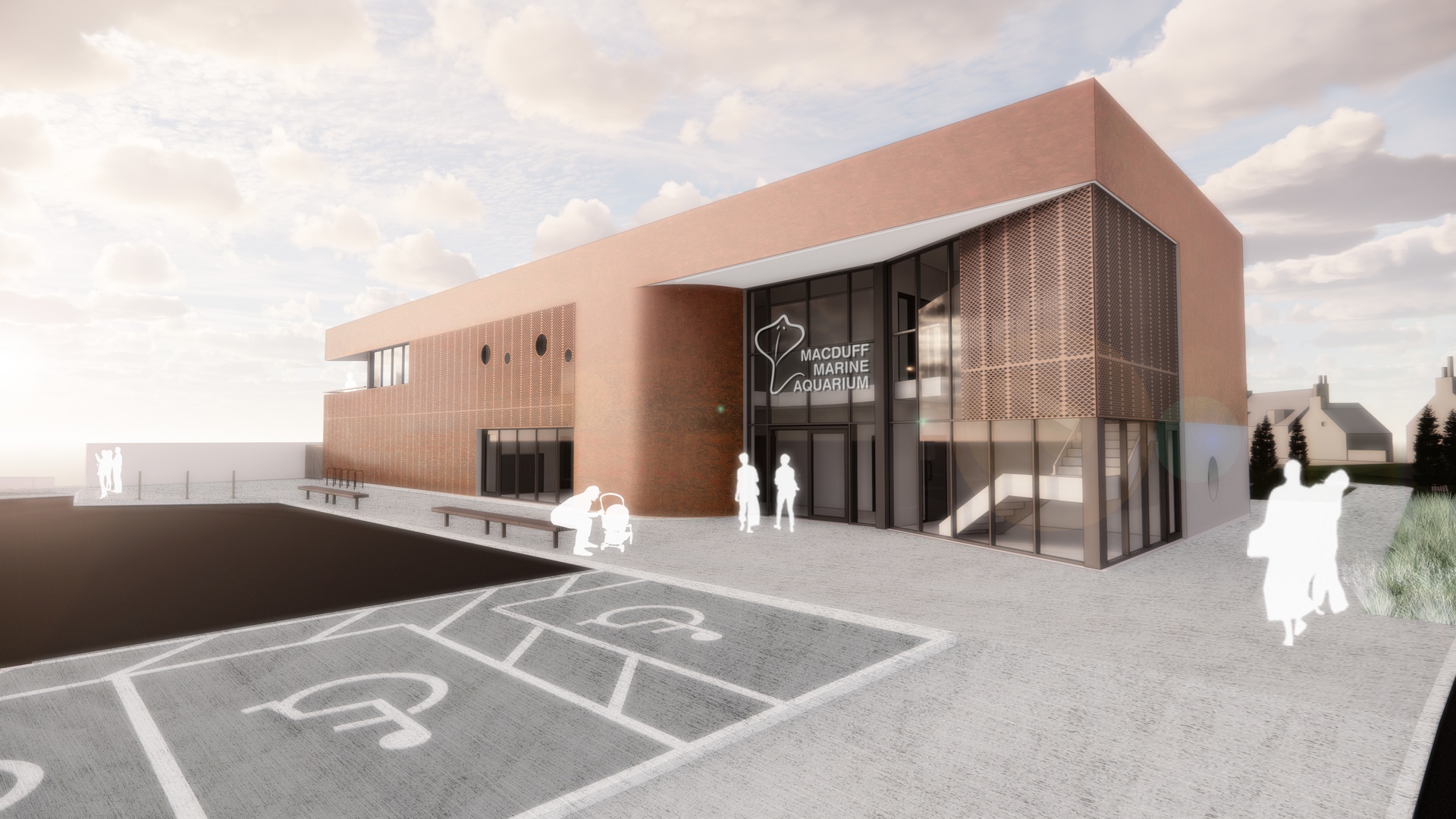 Plans for the upgrade on the main entrance at Macduff Marine Aquarium.