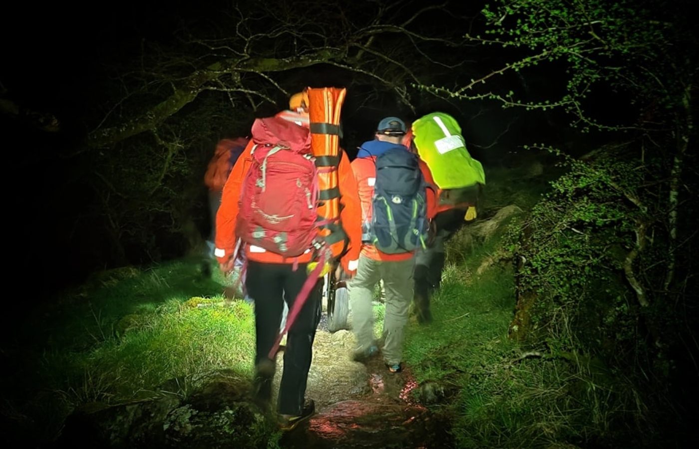 A walker was recued late at night on the popular walking route.