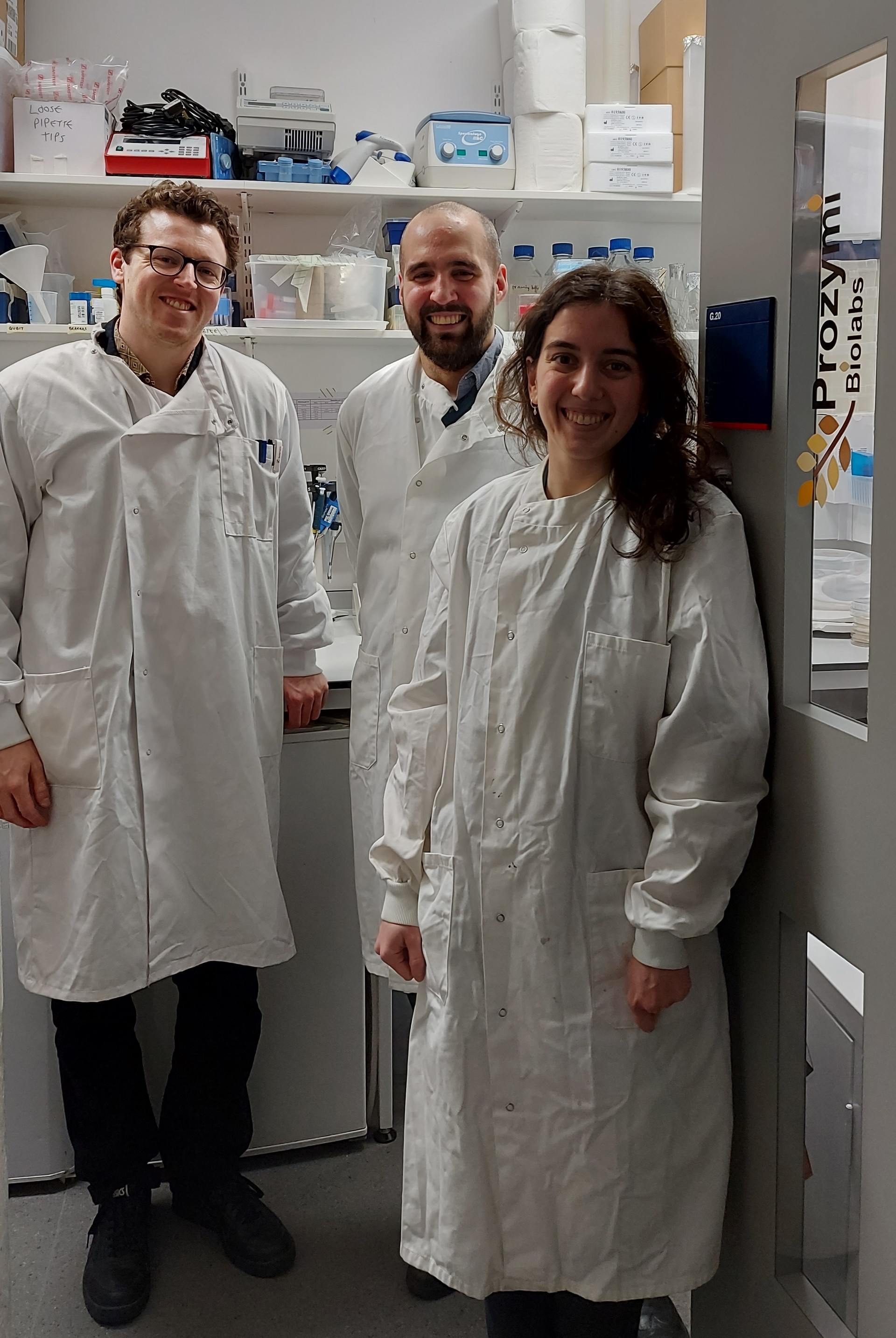 Lead scientist Austin Burroughs (left), co-founder Ioannis Stasinopolous (middle), COO and co-founder Niki Christopoulou (right).