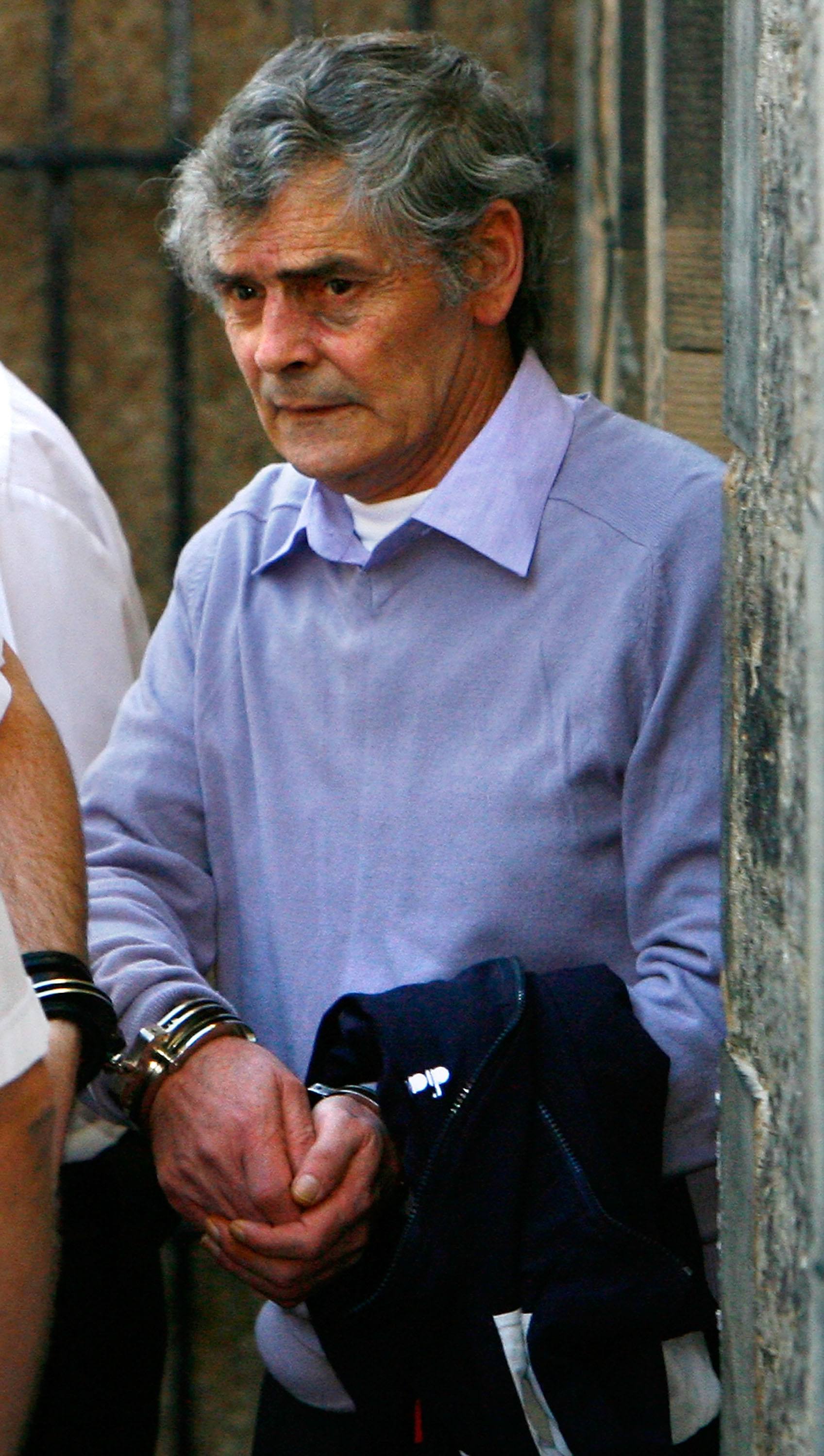 Peter Tobin outside Linlithgow Sheriff Court in 2007 when he was accused of the murder of 15-year-old Vicky Hamilton.