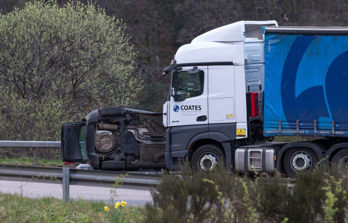 Man dies and three in hospital after car and lorry crash on A95 near Craigellachie
