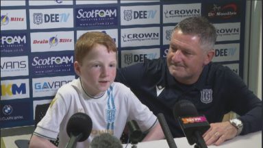 Young Dundee fan Levi Rennie struck by flare meets players and manager in ‘amazing’ day