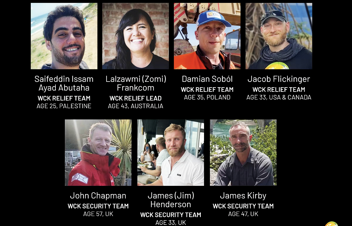 World Central Kitchen (WCK) team members killed in Gaza.