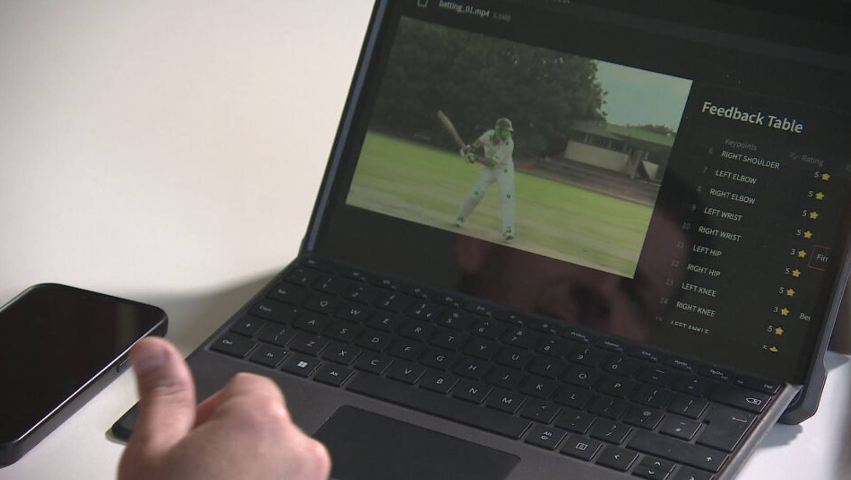 Jan Stander demonstrates new software to help coach sports players