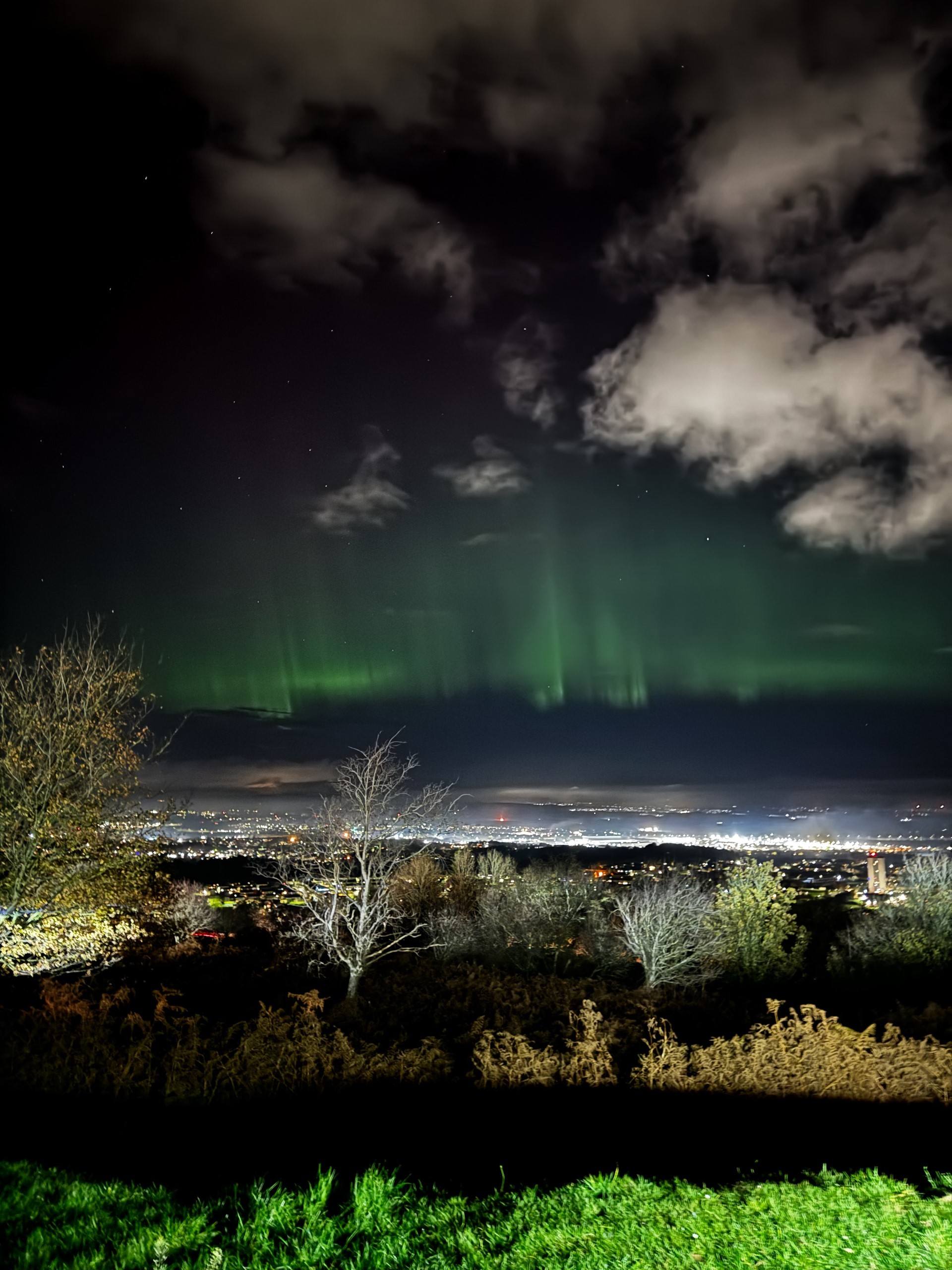 Northern Lights seen from  the Gleniffer Braes in Paisley