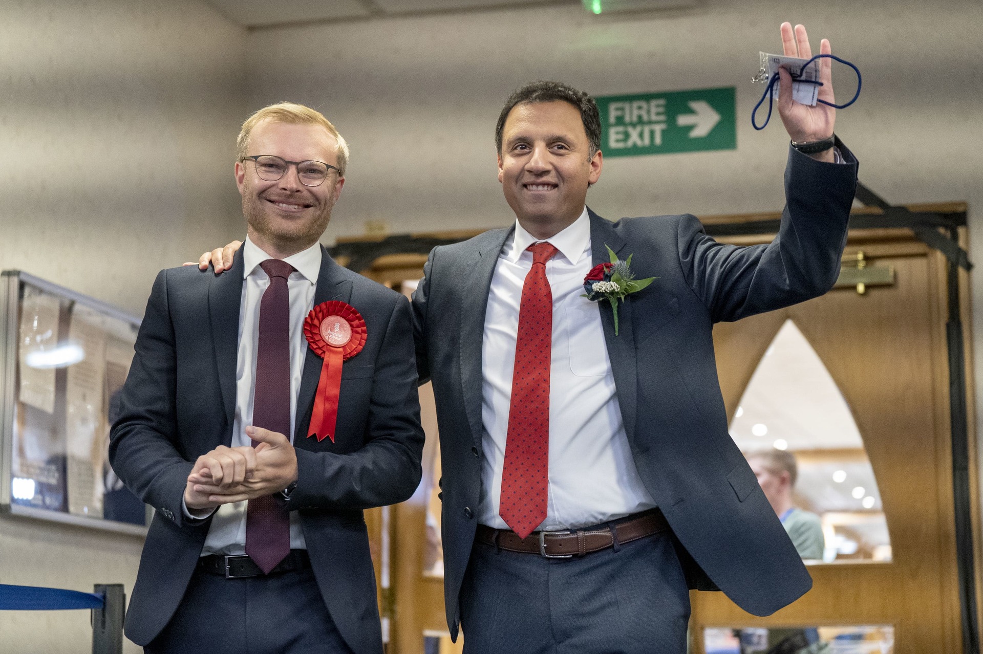 Labour’s hopes of electoral success under Anas Sarwar, right, were boosted when Michael Shanks won the Rutherglen and Hamilton West by-election in October (Jane Barlow/PA) 
