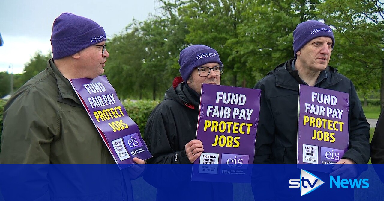 College lecturers across Scotland strike again amid dispute over pay ...