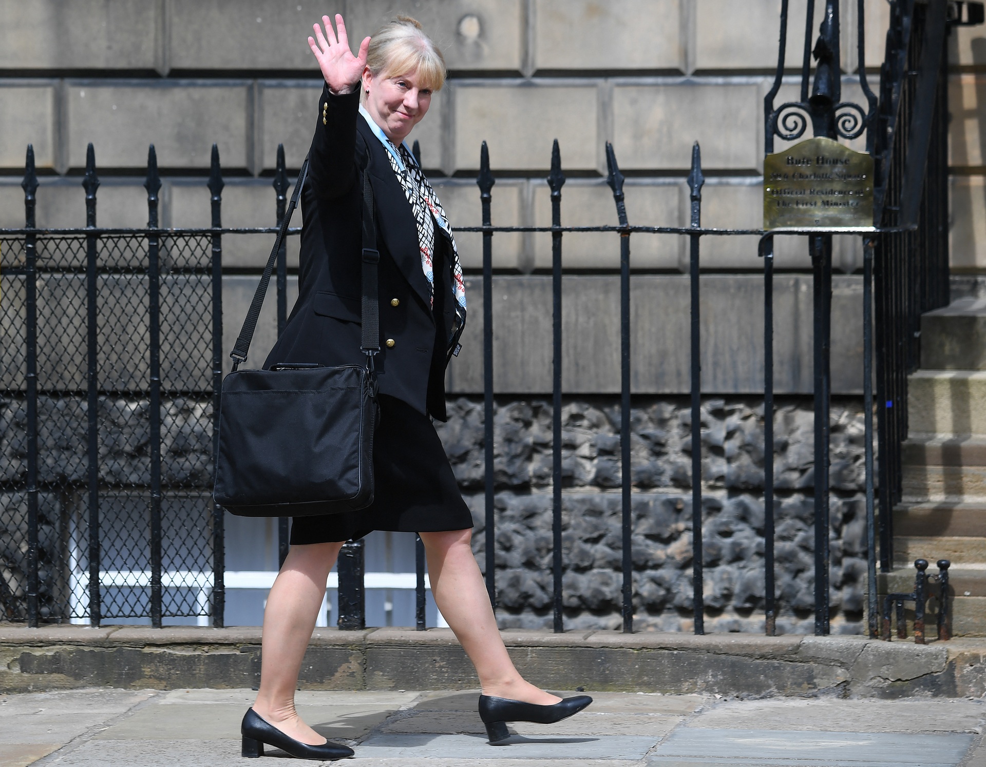 Scotland's deputy first minister Shona Robinson arrives at Bute House before it is announced she is stepping down.