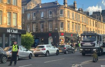 Major road closed to all traffic following collision in Glasgow