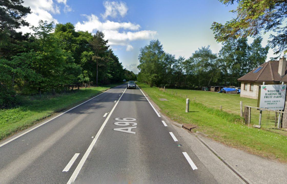 A96 closed between Nairn and Forres after two-vehicle crash near fruit farm