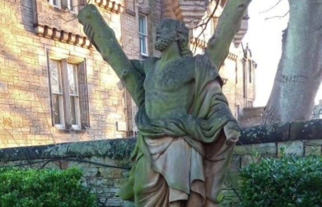 Statue of St Andrew with missing hand finds permanent home in Wardlaw museum