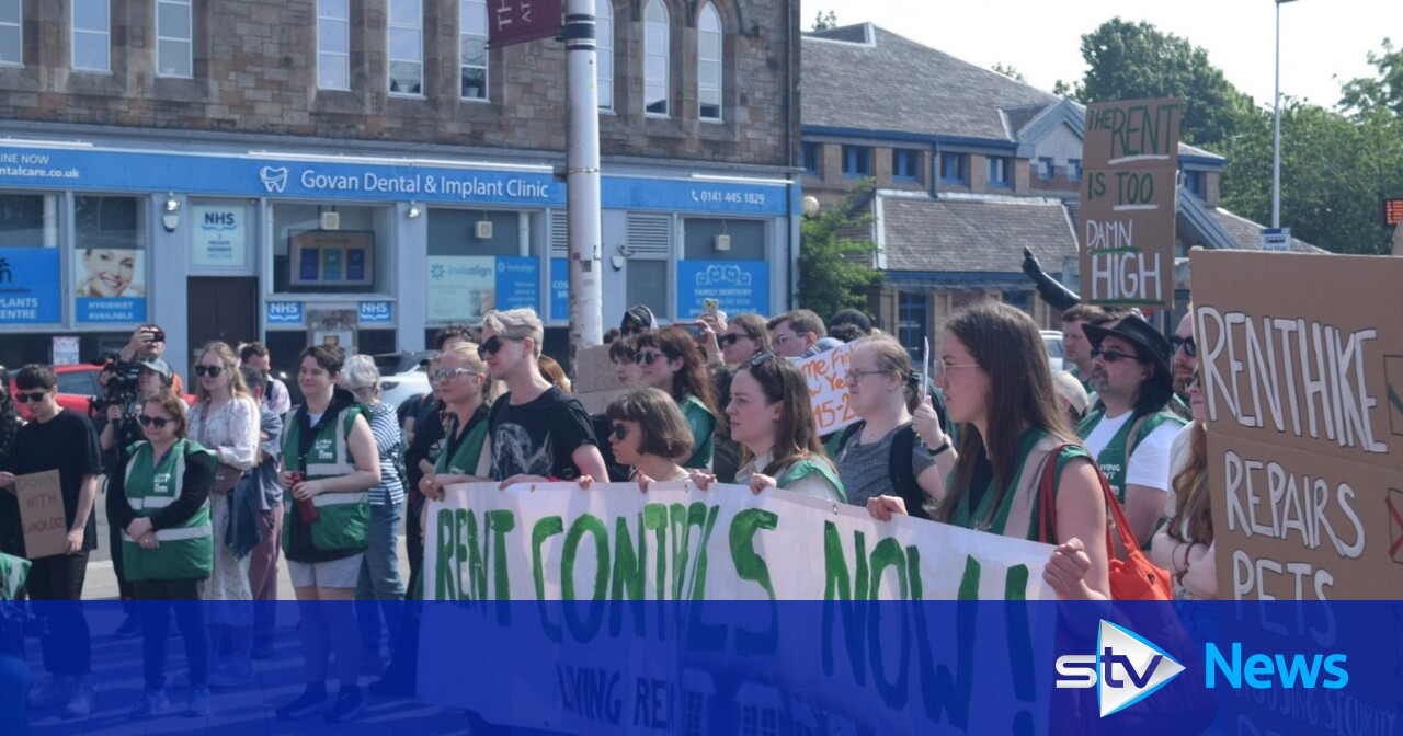 Protesters call for rent controls outside First Minister’s residence