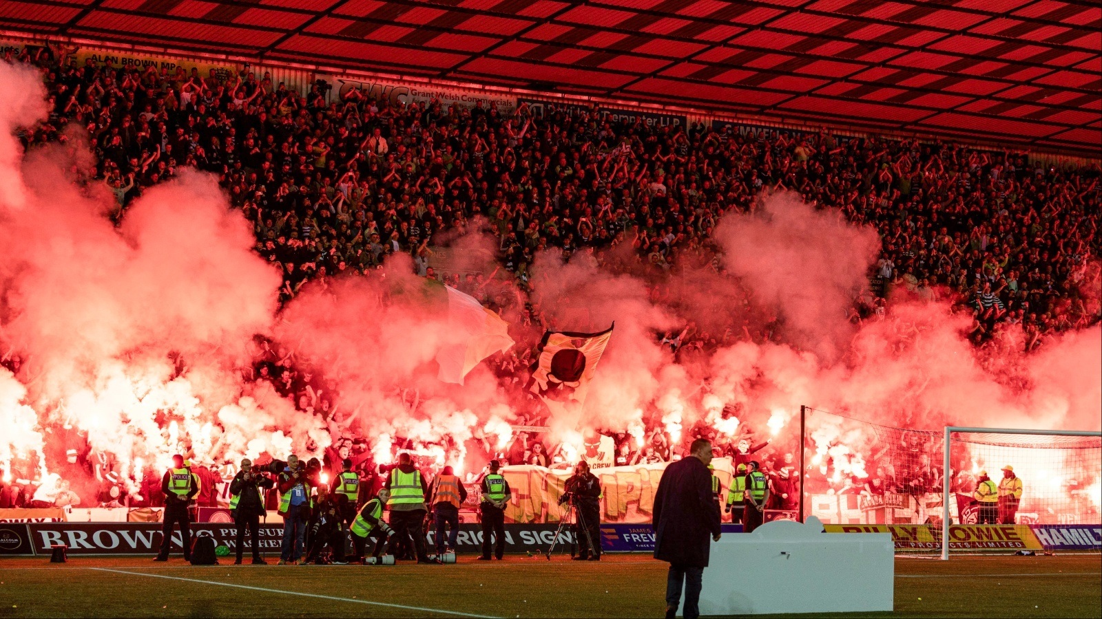 Sky Sports TV wires burned by Celtic fan pyro in Rugby Park title ...