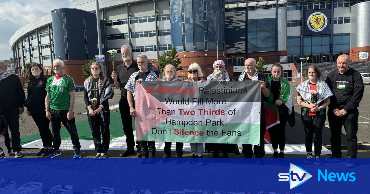 Scotland v Israel game delayed after protestor ‘chained to goalpost’