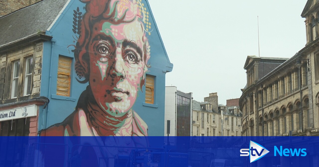 New Rabbie Burns mural celebrates the poems and songs of national bard