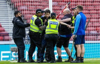 Scotland v Israel game delayed after protester chained himself to goalposts