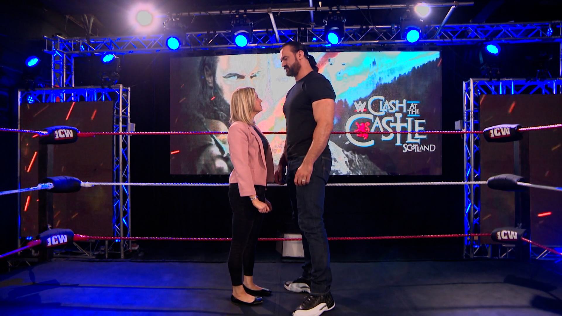 Kelly-Ann squares up to Drew McIntyre 17 years on.