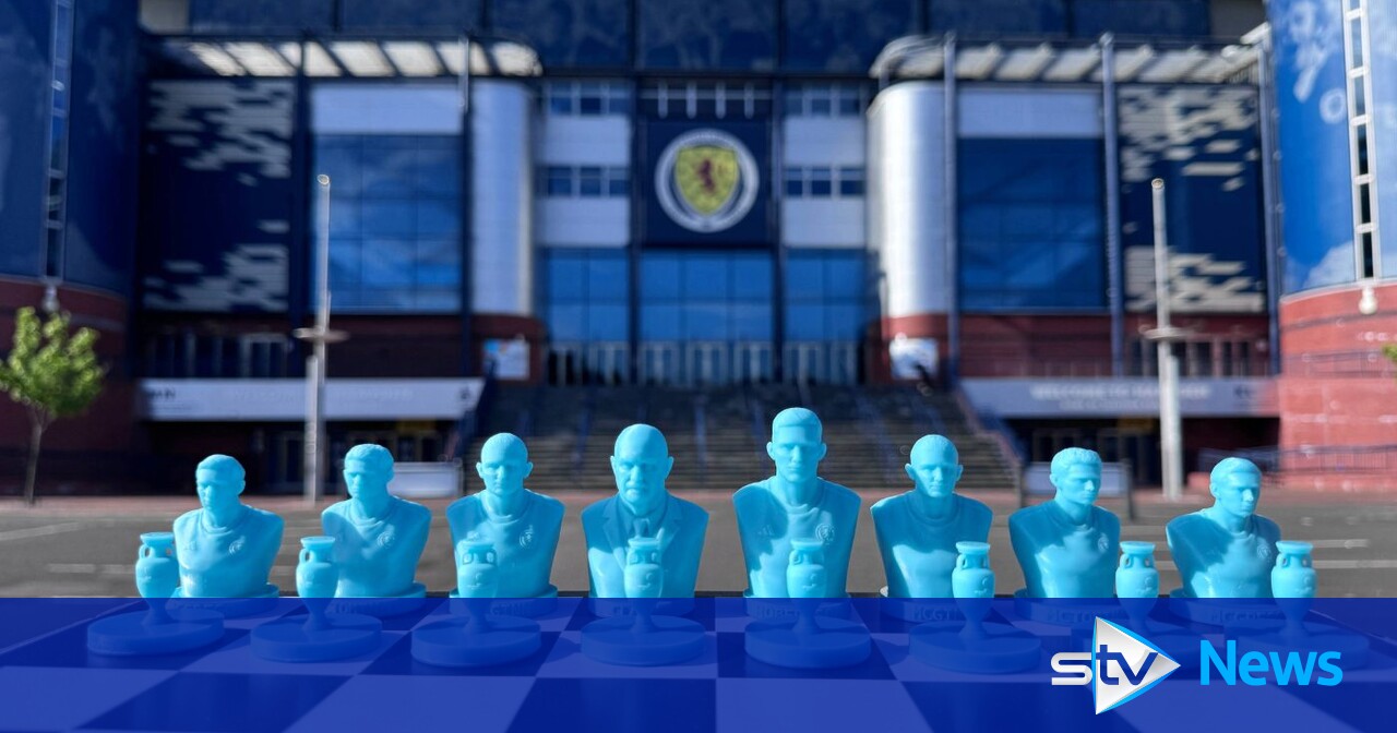 Scotland Euro 2024 squad recreated in 3D-printed chess set