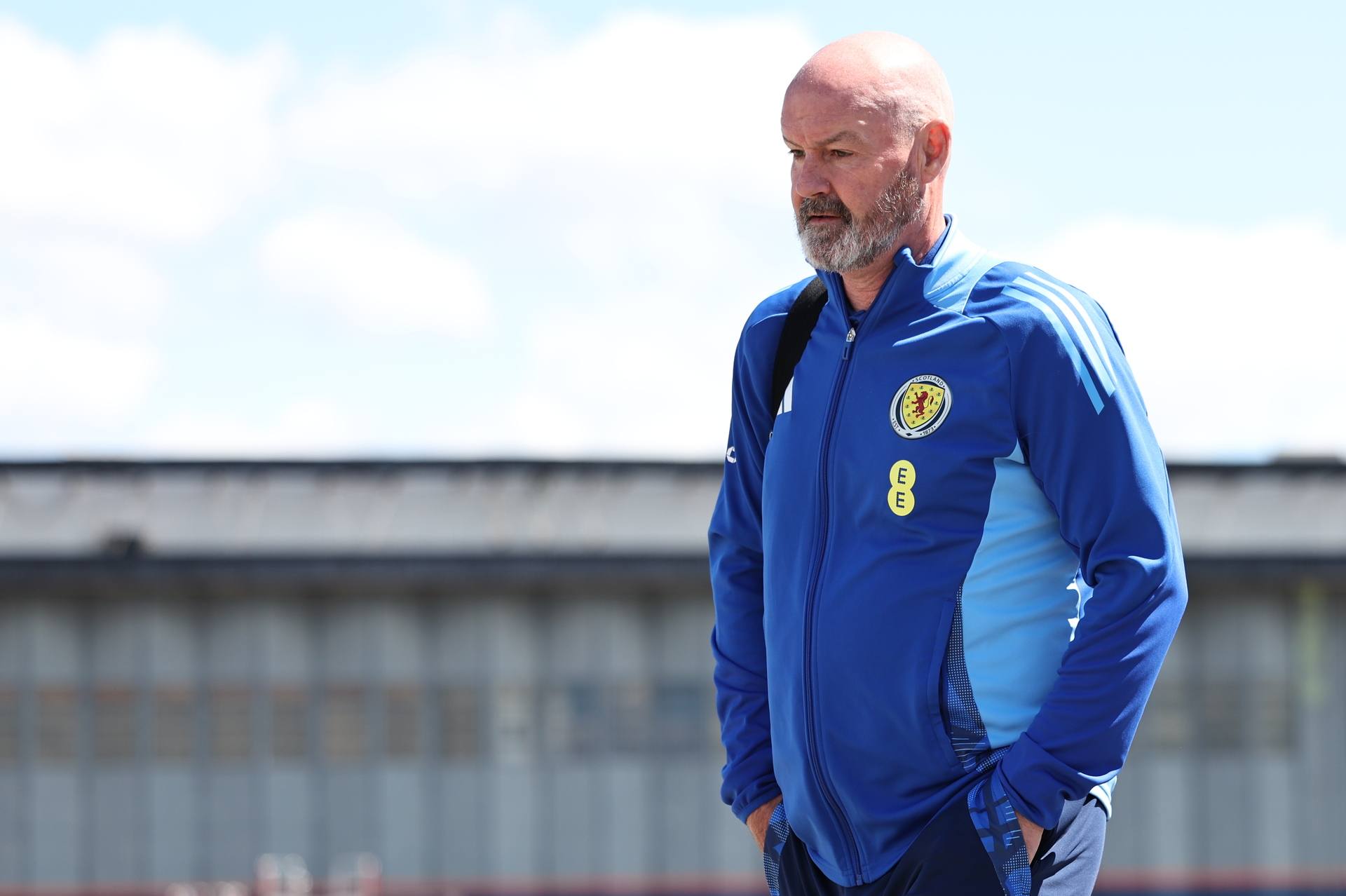 Scotland Head Coach Steve Clarke departs for Germany at Glasgow Airport