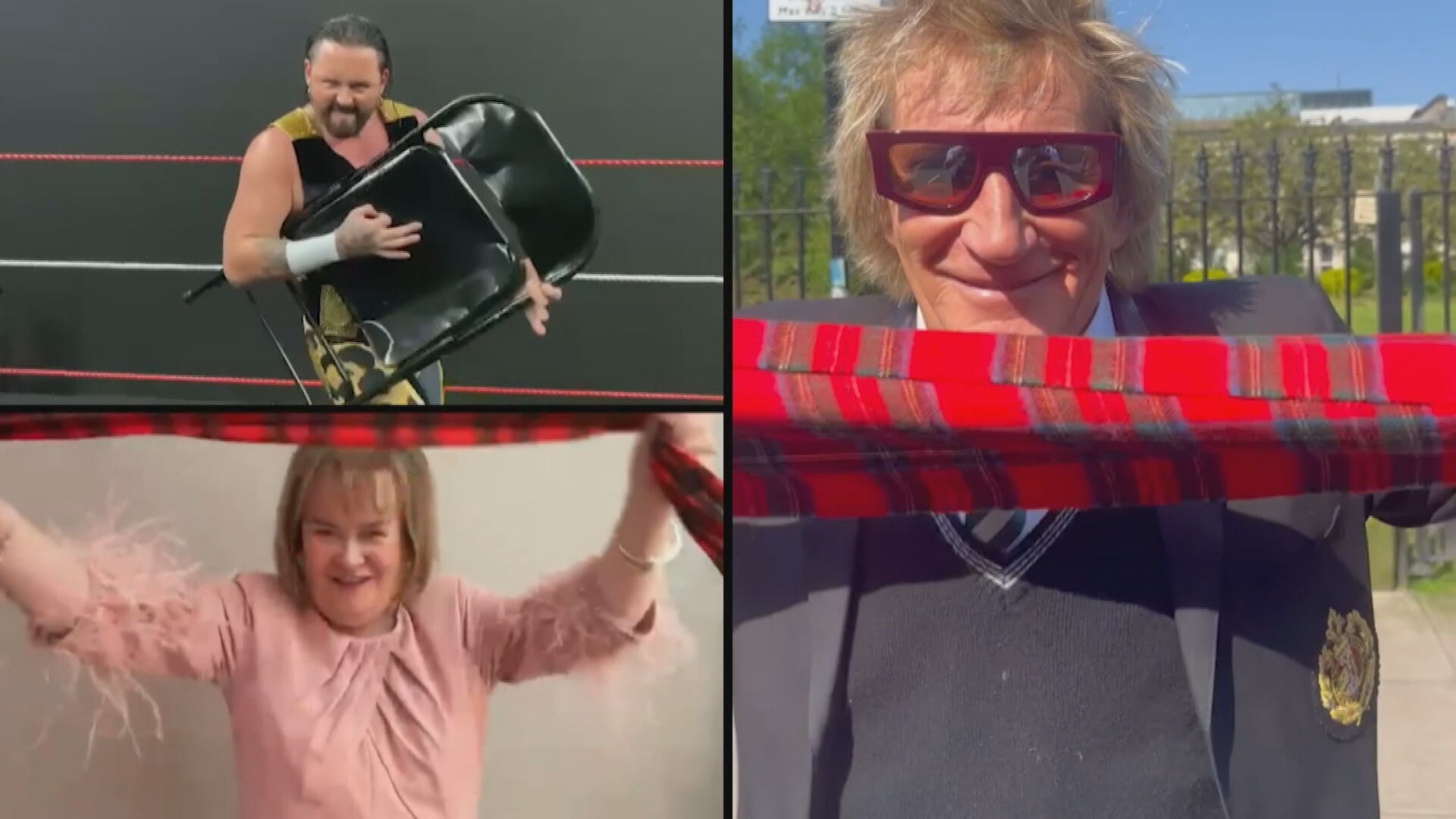 Rod Stewart, Susan Boyle and ICW's Jack Jester joined in the fun