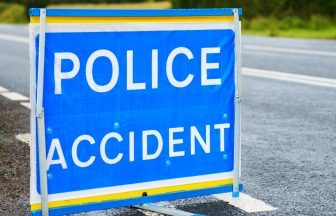 Two men taken to hospital after crash involving van and two cars closes M8