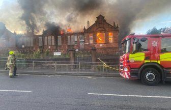 ‘Remain indoors’ as fire rips through former primary school and roof collapses in Coatbridge