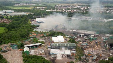 Explosion sent burning debris ‘flying through the air’ at recycling plant