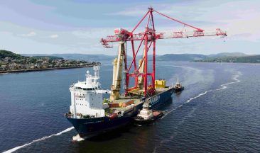 Craner Swift: First of new £25m cranes named by Scots pupils arrives at Greenock port