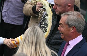 Woman arrested after Reform UK leader Nigel Farage splattered with milkshake following rally in Clacton