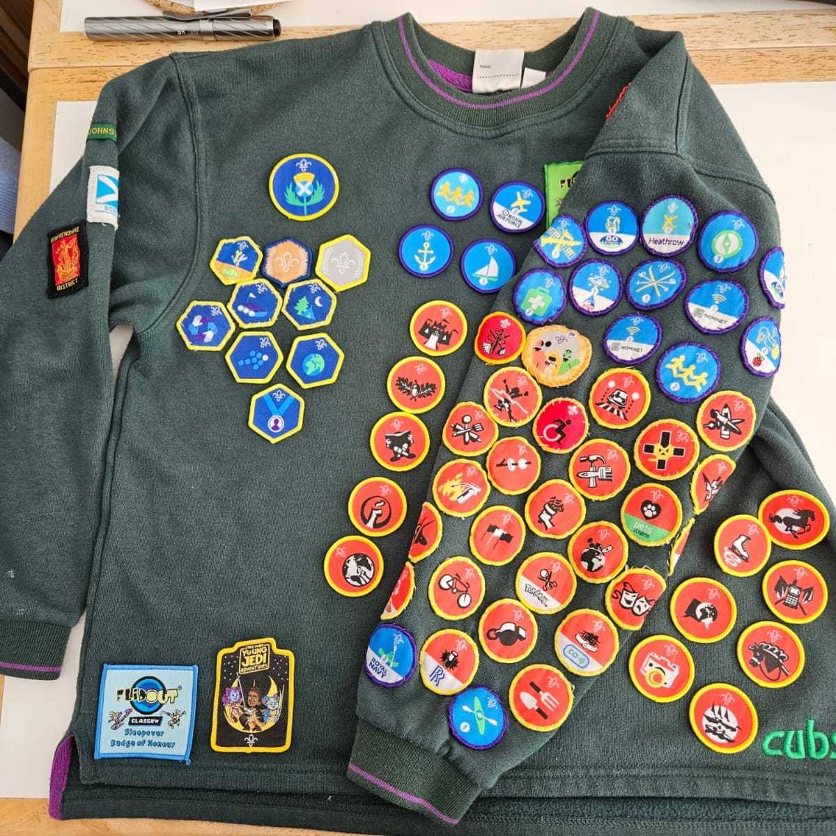 Kyle’s jumper, with all of his Cubs badges attached (family handout/PA).