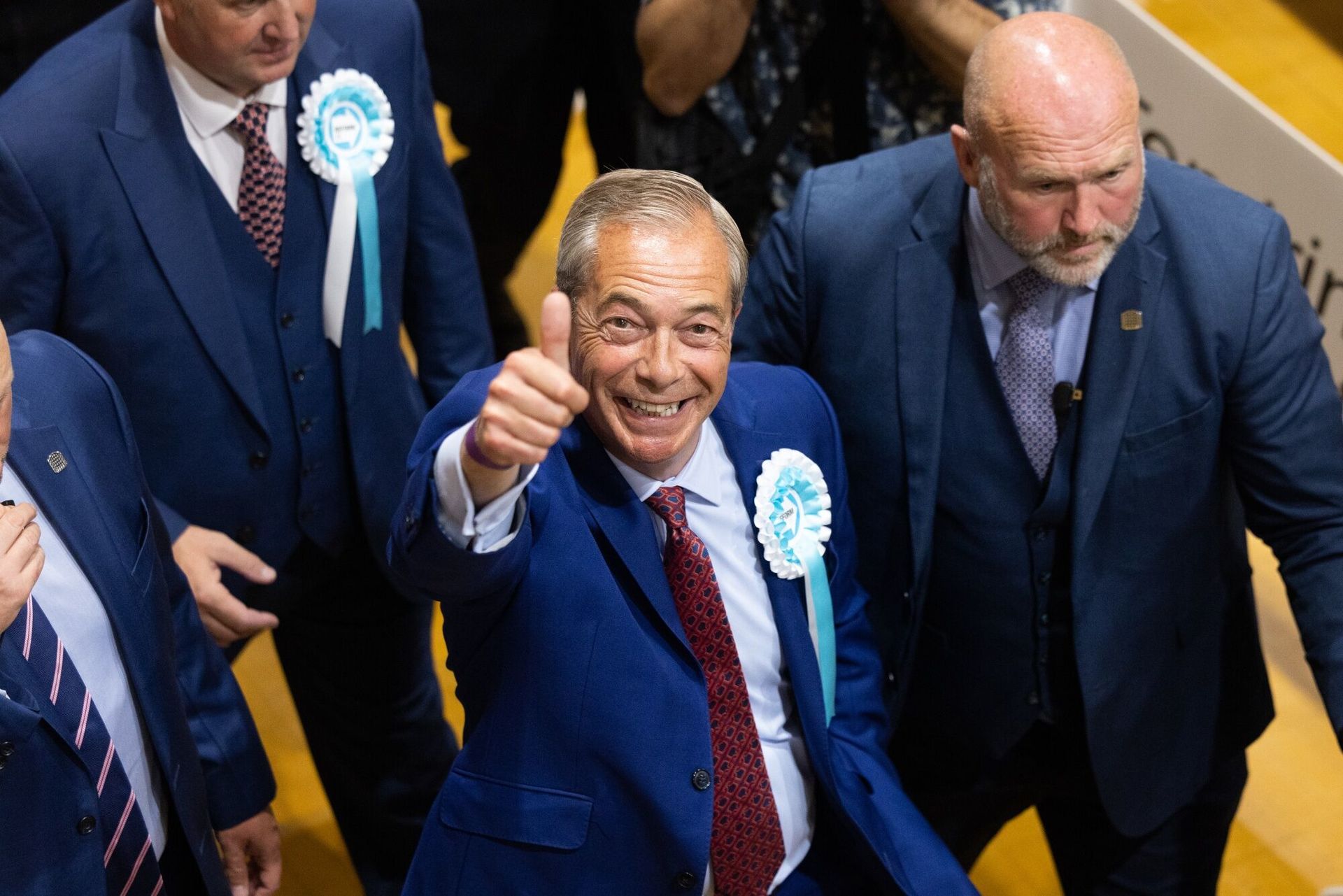 Nigel Farage, leader of Reform UK, won a seat in Parliament for the first time.