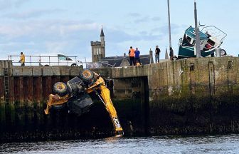 Man taken to hospital after forklift falls into Fraserburgh Harbour in Aberdeenshire
