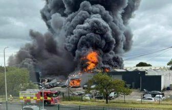 Huge fire engulfs car body shop on Houston Industrial Estate in Livingston