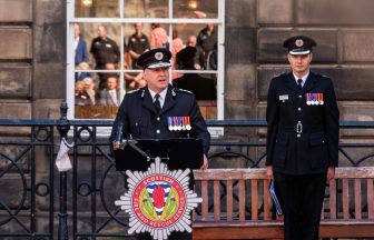 Service held to mark 15 years since firefighter died in line of duty in fire at Balmoral Bar in Edinburgh