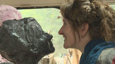 Artist aims to change narrative around female representation in art by sculpting dozens of women across Scotland