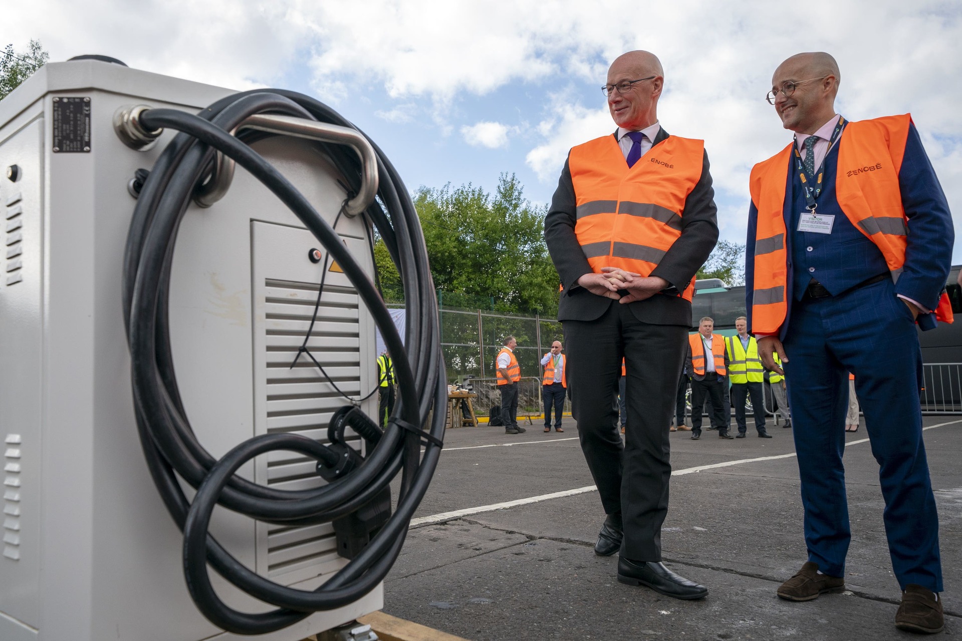 John Swinney with Zenobe co-founder Steven Meersman.