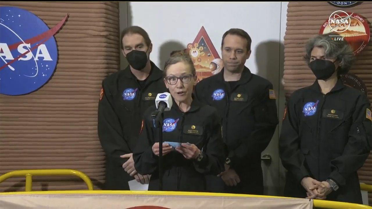 Crew of Nasa’s simulated Mars habitat emerge after a year