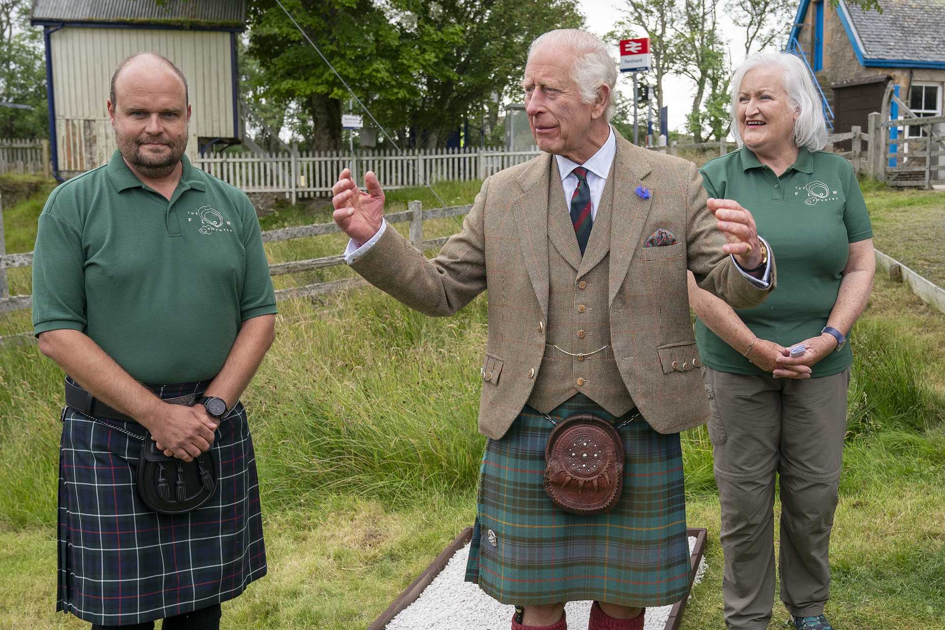 Charles visited the Forsinard Flows Visitor Centre during his tour of the area (Jane Barlow/PA) 