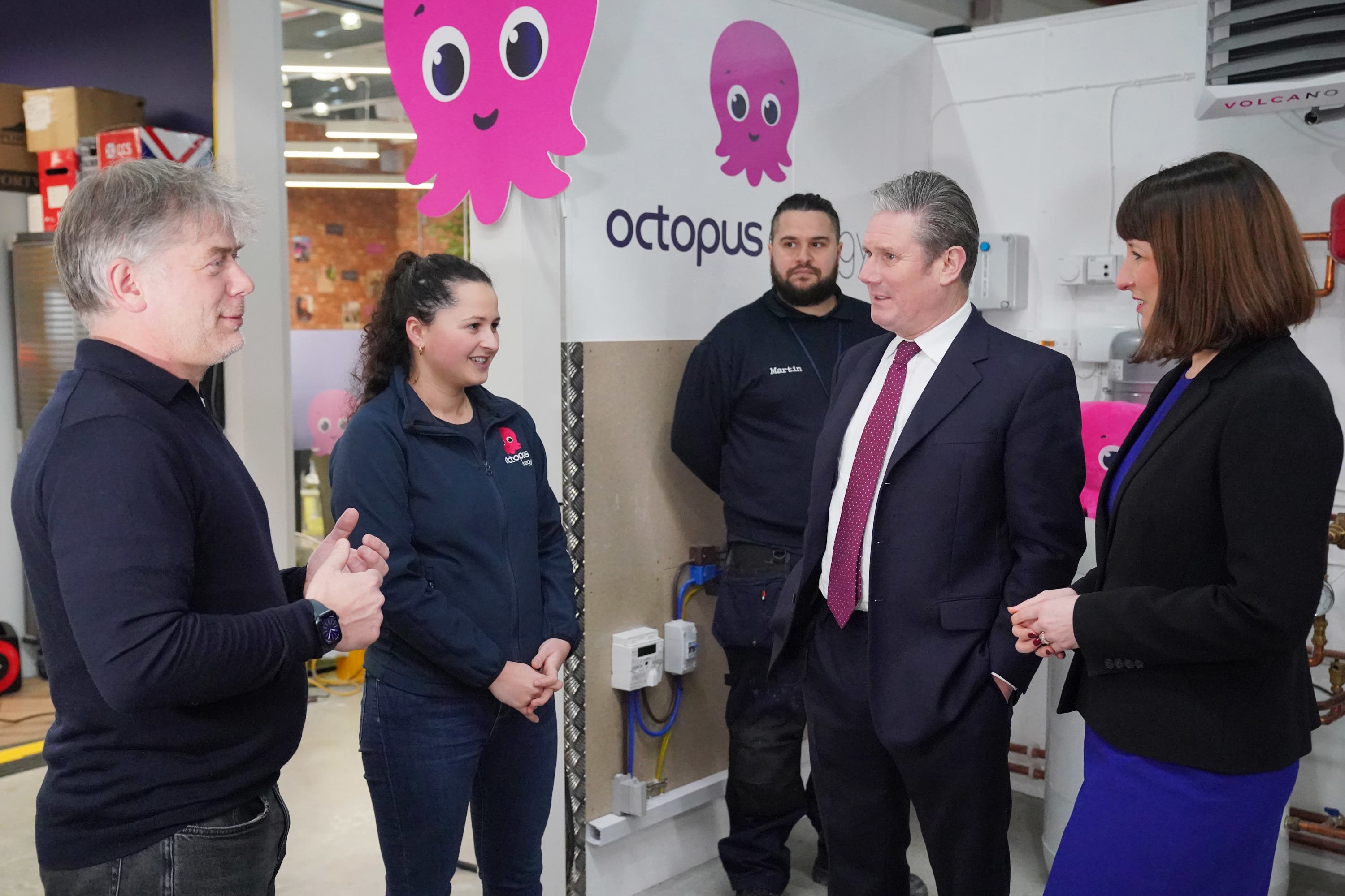 Octopus Energy boss Greg Jackson, left, said Prime Minister Sir Keir Starmer’s Government had made a ‘really good start’ on addressing issues in the energy market (Jonathan Brady/PA).