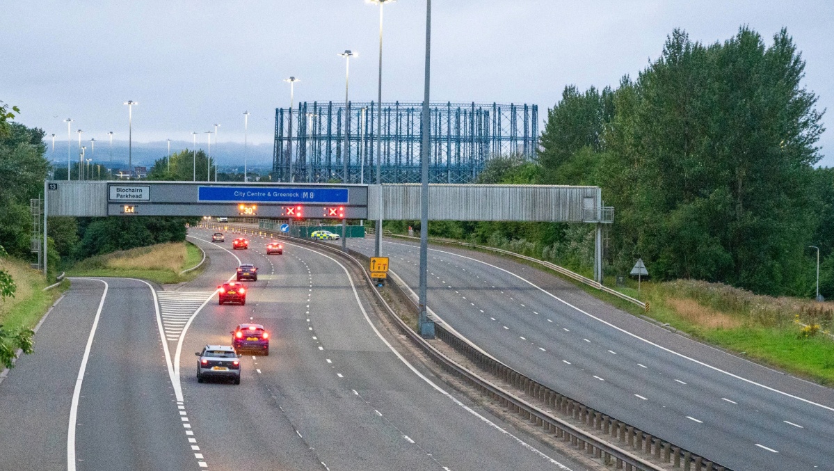 Emergency services were called to Junction 13 Provan Interchange of the motorway after 1.10pm on Wednesday with the major road closed heading east for drivers.