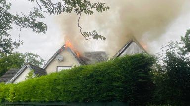 House catches fire in Aviemore after being struck by lightning