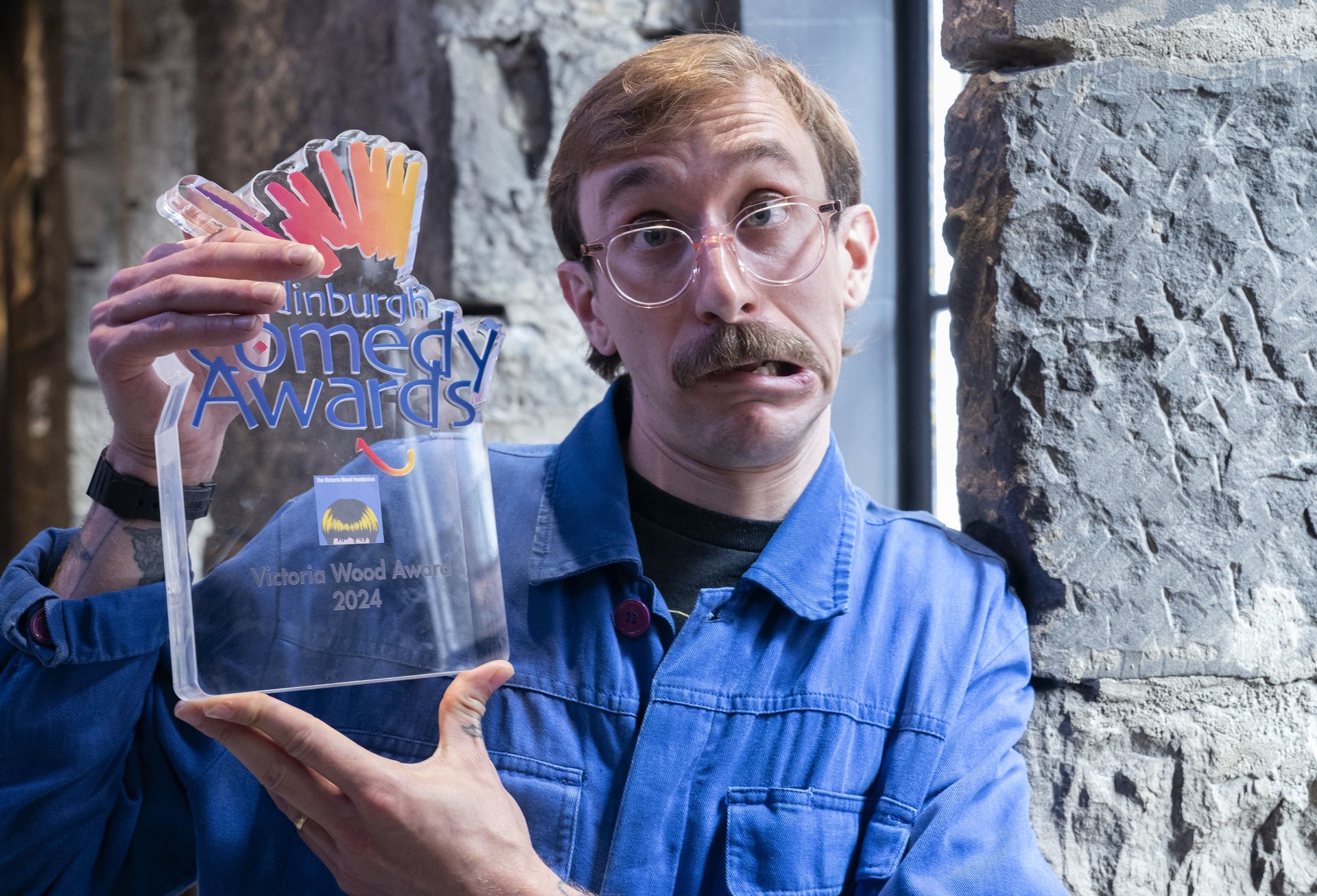 Rob Copland winner of the Victoria Wood Award at the Edinburgh Comedy Awards, at the Ghillie Dhu, Edinburgh.