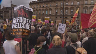 Anti-racism campaigners gather in Scotland in response to riots