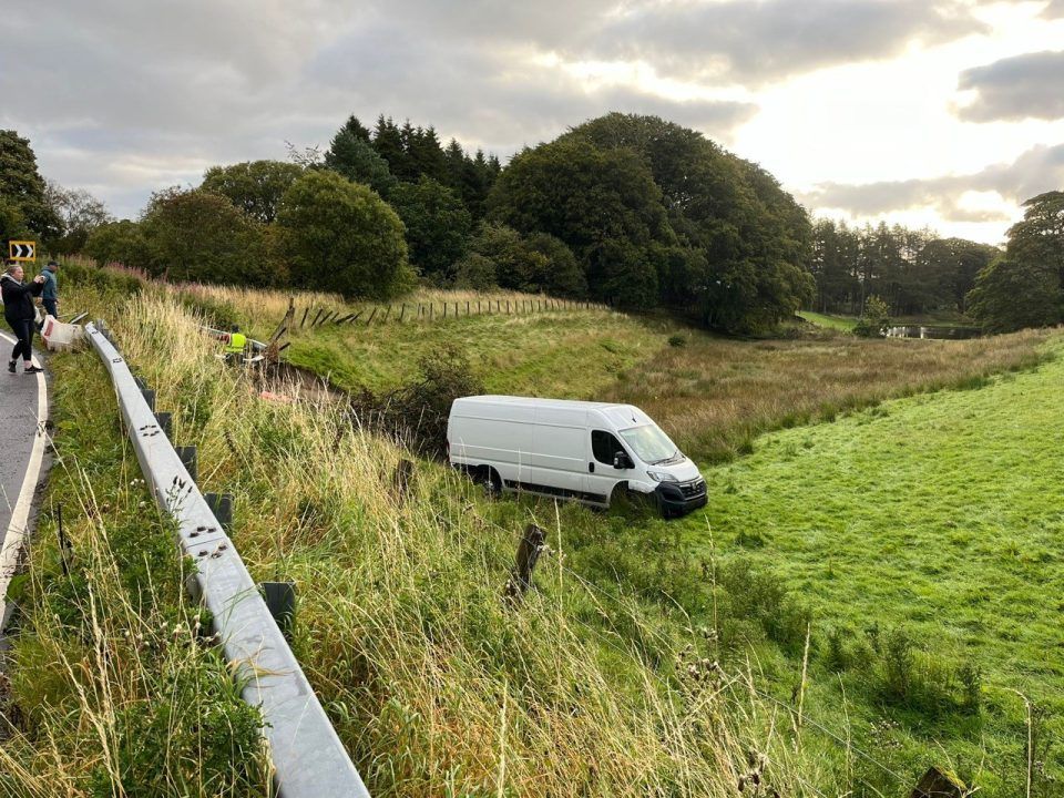 Van crashes through makeshift safety barrier at West Lothian ‘accident blackspot’