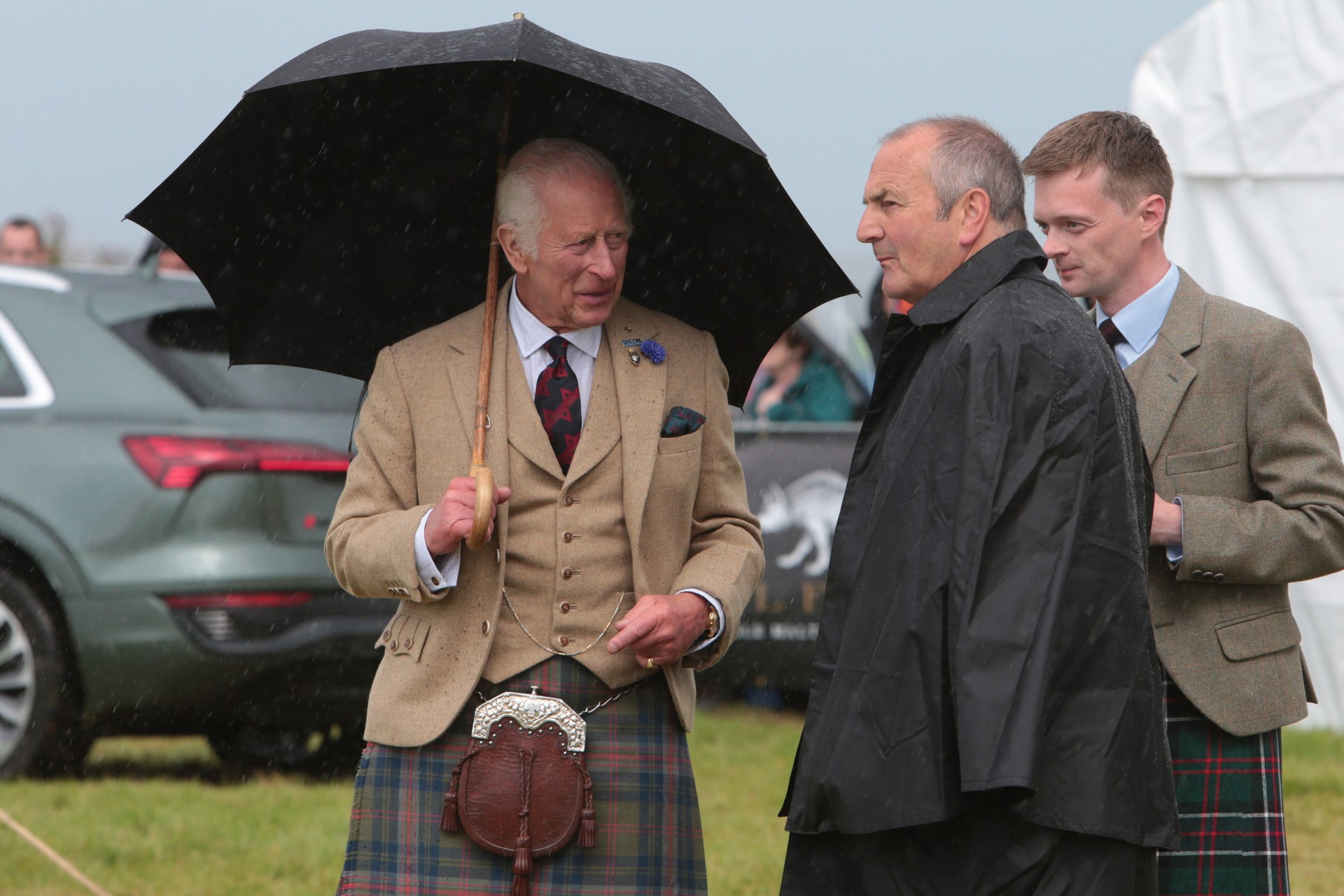 King Charles III during the Mey Highland Games at the John O'Groats Showground in Caithness. Picture date: Saturday August 3, 2024.