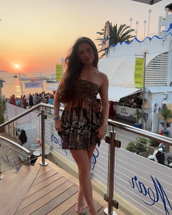 Emma Ramsay shared a picture of herself at Ibiza on Tuesday night. 