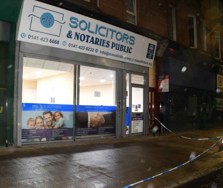 Esaya Neguse attacked Muhammad Shoaib at MS Solicitors in Glasgow's Southside on September 21, 2022